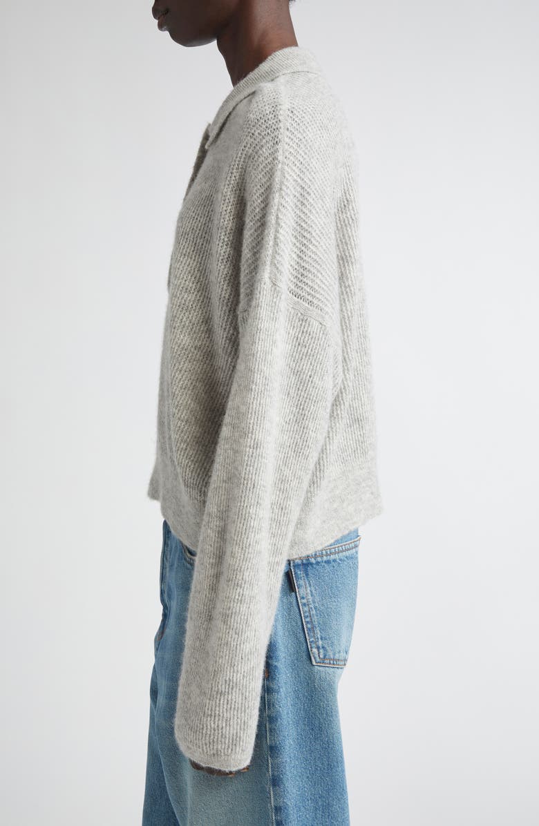 Haikure Vicky Alpaca & Wool Blend Rib Polo, Alternate, color, Pearl