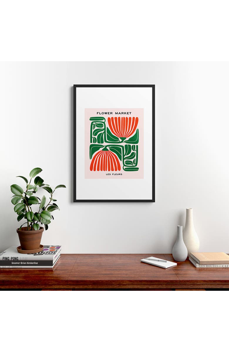 Deny Designs 'Pippin Ferns Les Fleurs' by Ayeyokp Framed Wall Art, Alternate, color, Green