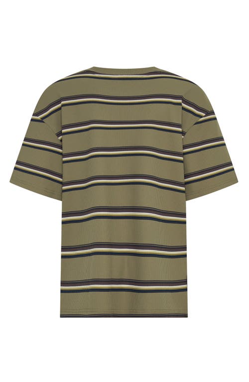 Tiny Tribe Kids' Stripe Rib Stretch Cotton T-shirt In Multi