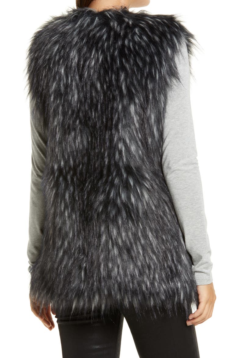 Faux Fur Vest, Alternate, color, BLACK