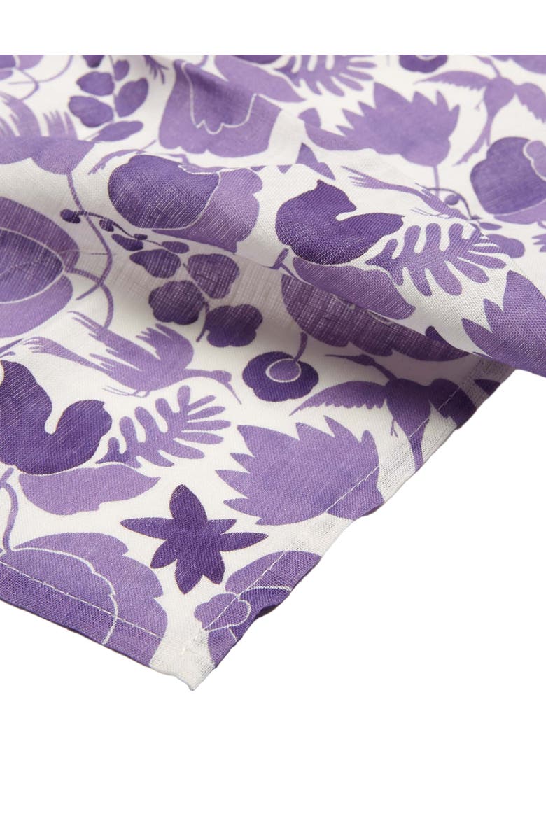 La DoubleJ Large Napkins Set Of 2 (45X45) Wildbird Viola Small Purple, Alternate, color, Wildbird Viola Small Purple