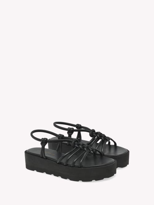 Gianvito Rossi Strappy Open Toe Sandals With Flatform Sole In Black Leather