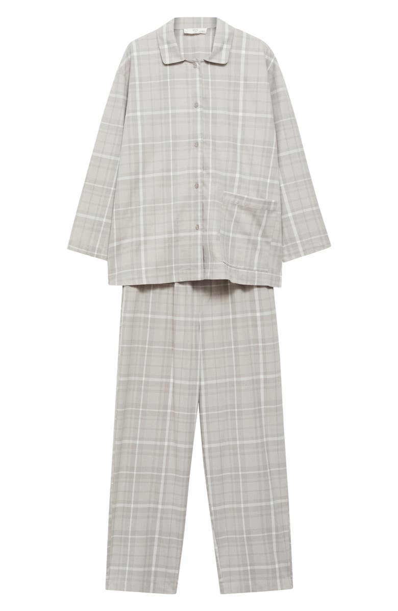 MANGO Organic Cotton Flannel Pajama Shirt, Alternate, color,