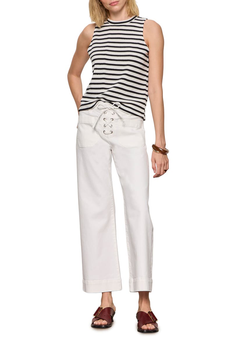 Campari Stripe Tank, Alternate, color, MACRAME WHITE