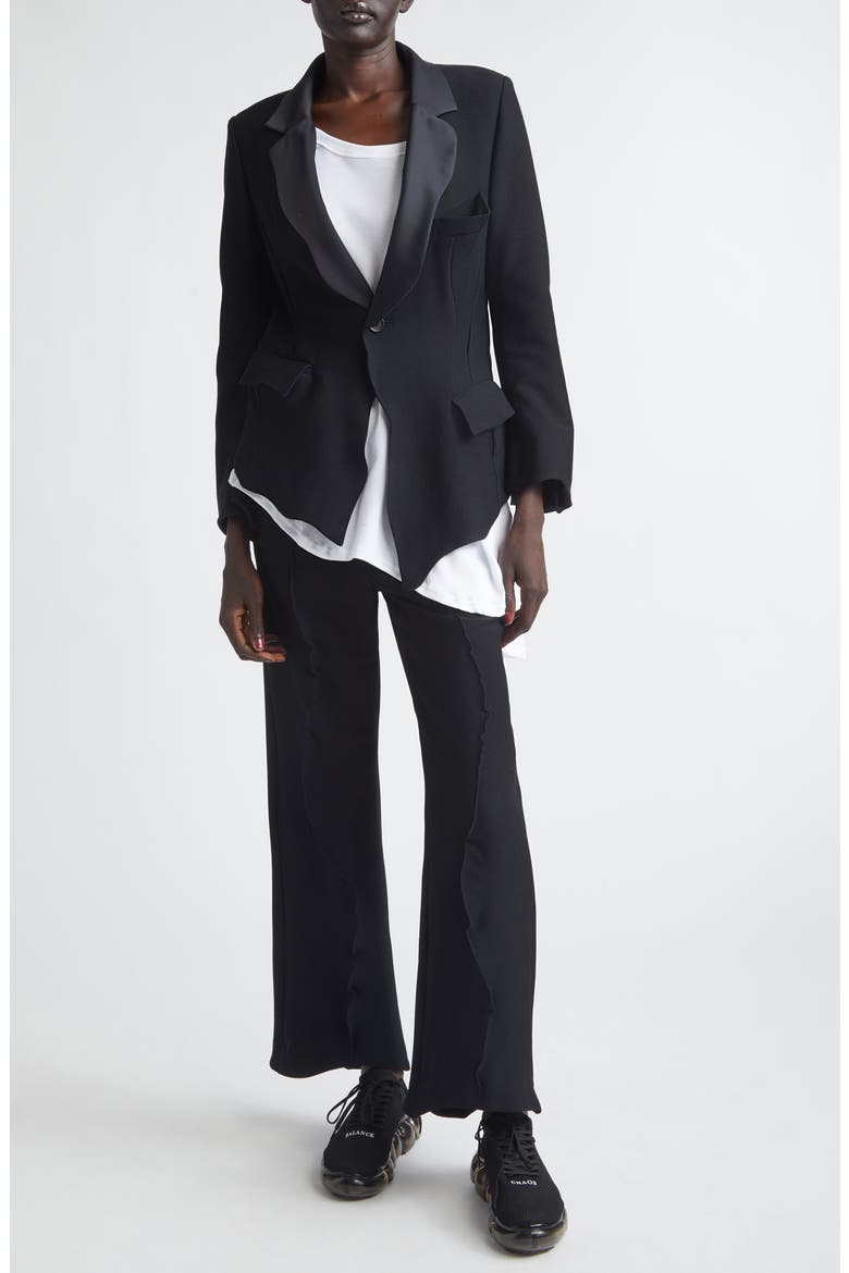 Pintuck Wool Blend Pants, Alternate, color, BLACK
