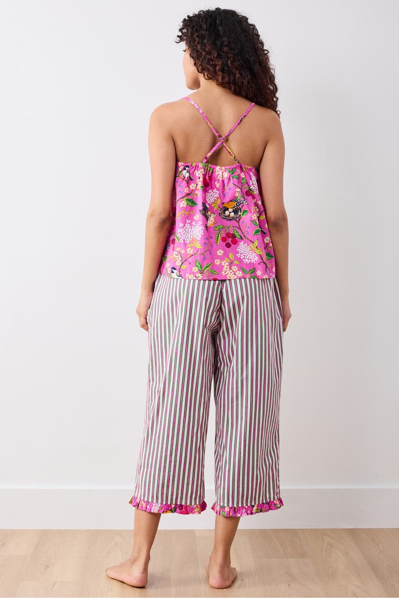 Cami & Ruffle Crop Pants Set, Alternate, color, Fuchsia Berry