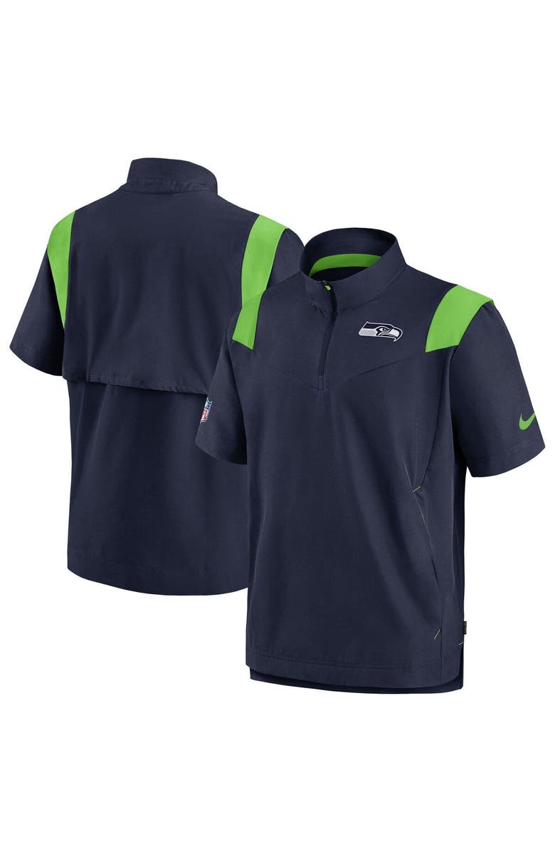 Nike Men's Nike Navy Seattle Seahawks Sideline Coaches Chevron Lockup Pullover Top, Main, color, Navy