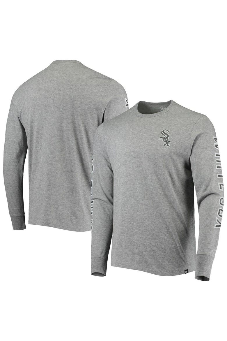 Men's '47 Heathered Gray Chicago White Sox Team Long Sleeve T-Shirt, Main, color, Heather Gray