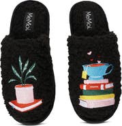 MeMoi Book Club Faux Shearling Memory Foam Slipper