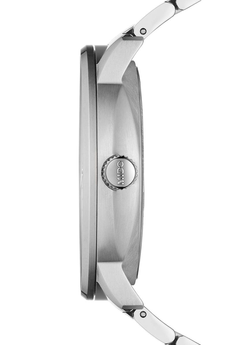 MIDO Commander II Skeleton Bracelet Watch, 42mm, Alternate, color, Silver/ Black/ Silver