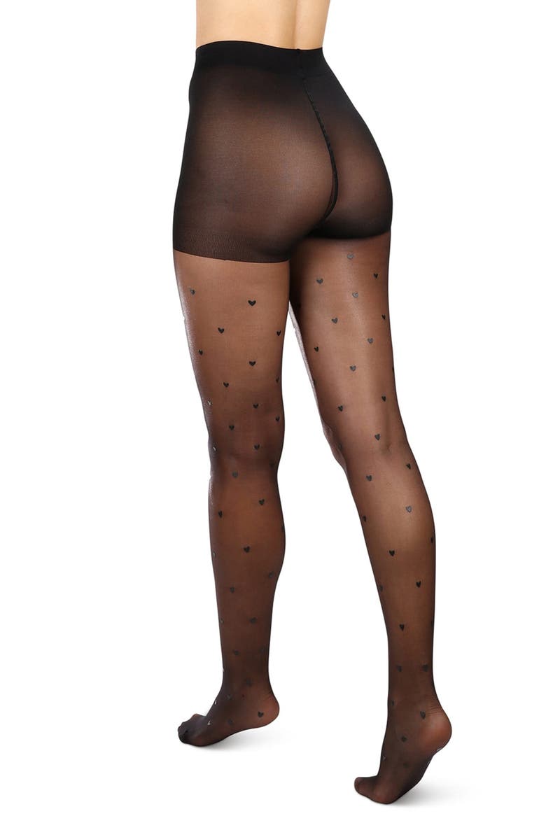 MeMoi Mini Heart Sheer Tights, Alternate, color, 