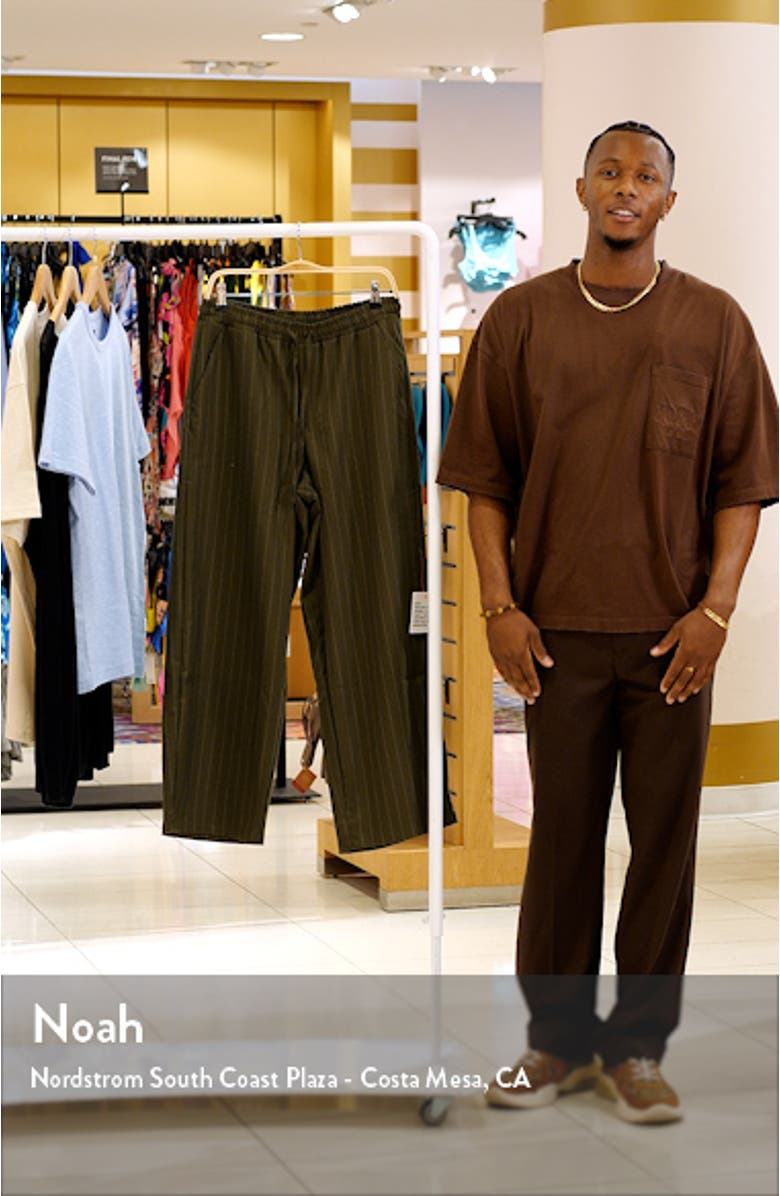 Pinstripe Wide Leg Drawstring Pants, sales video thumbnail