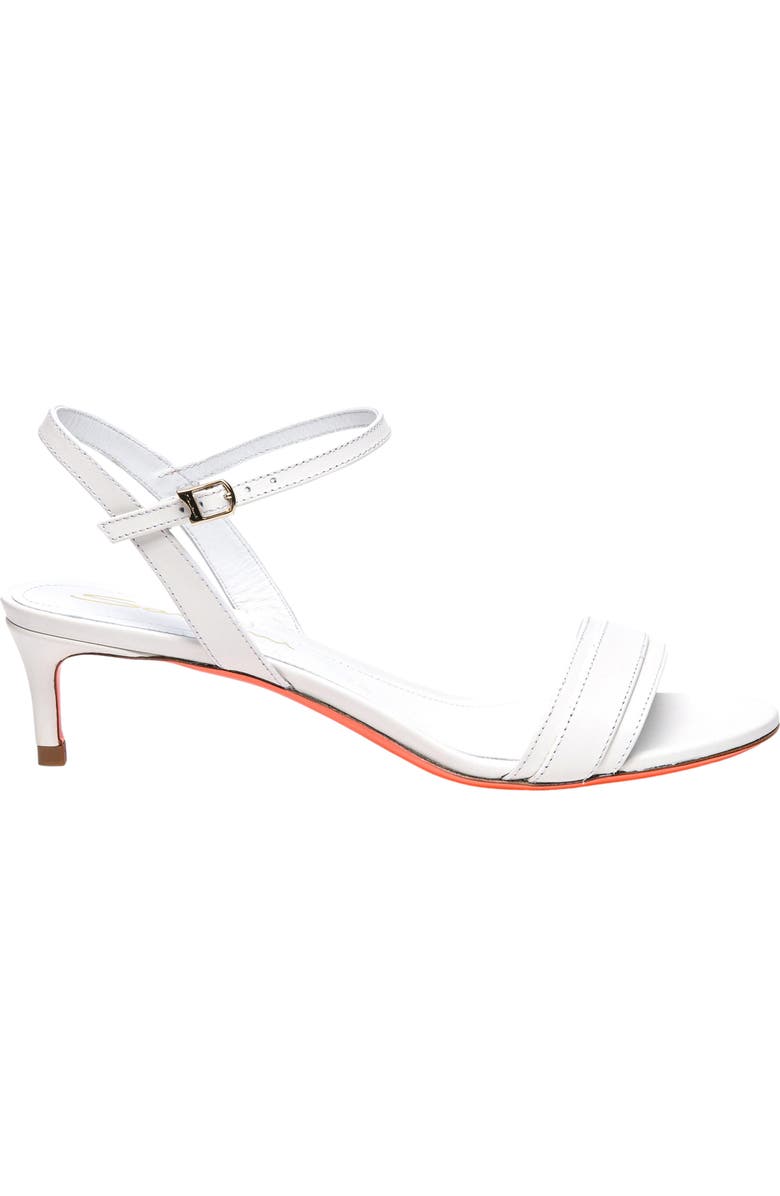 Santoni Women's mid-heel sandal, Main, color, White