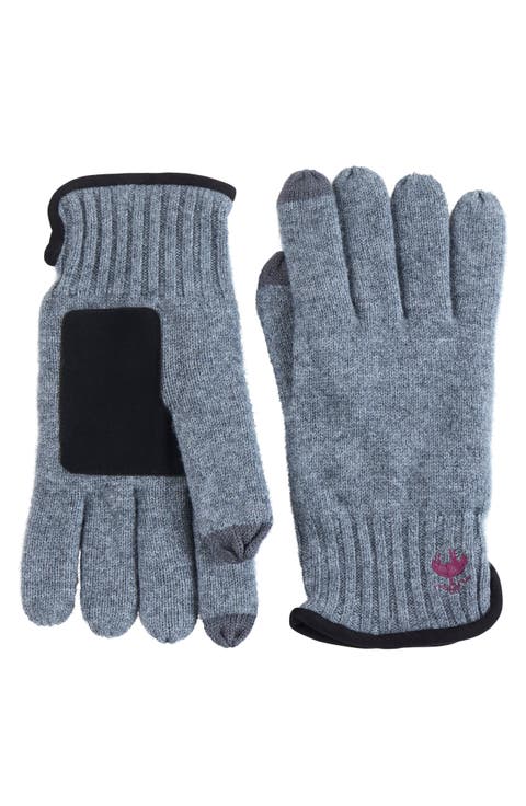 Cashmere Blend Suede Trim Gloves