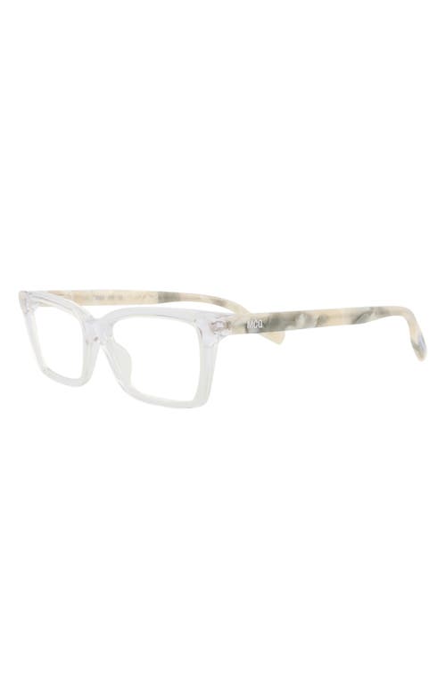 Alexander Mcqueen Mcqueen 51mm Rectangular Optical Glasses In Crystal White Transparent