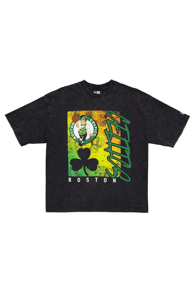Men's New Era Black Boston Celtics Sport Classics Enzyme Washed T-Shirt, Alternate, color, Black