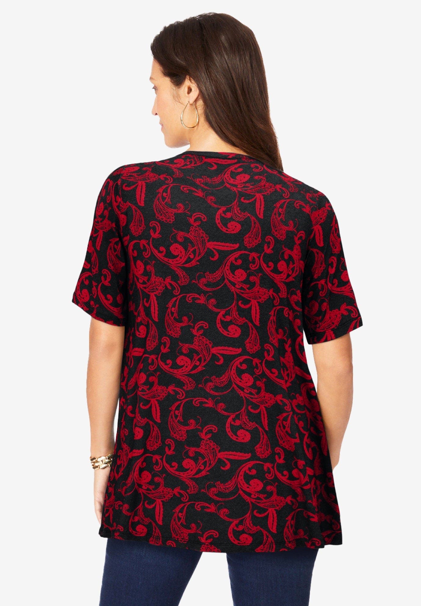 Stretch Knit Cutout Swing Tunic - image 4