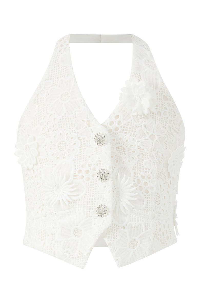 Lucinda Embroidered Vest, Main, color, Ivory