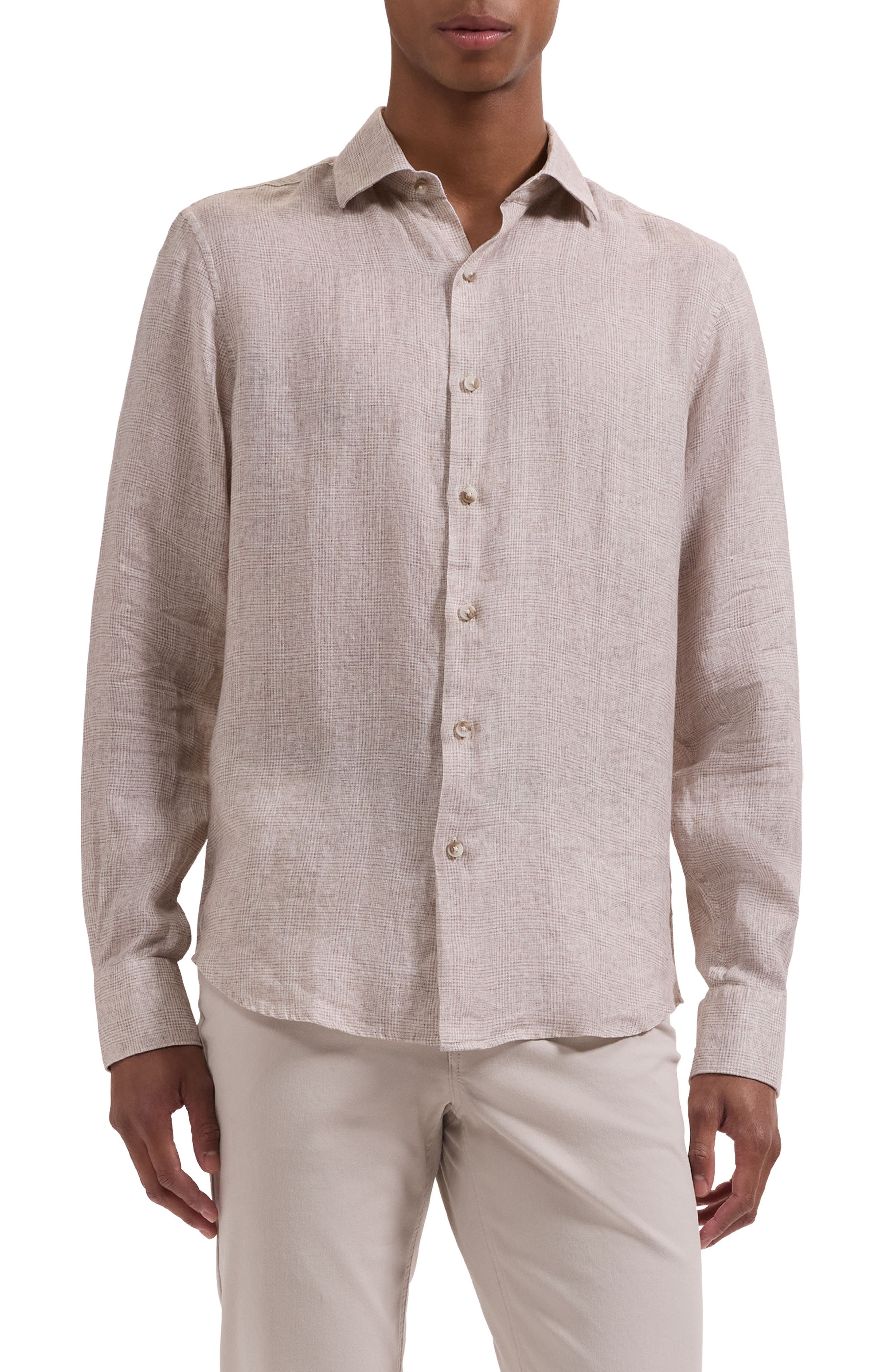 Axel Shaped Fit Linen Button-Up Shirt