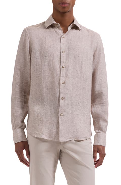 Axel Shaped Fit Linen Button-Up Shirt