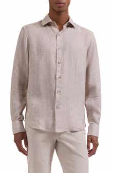 Axel Shaped Fit Linen Button-Up Shirt