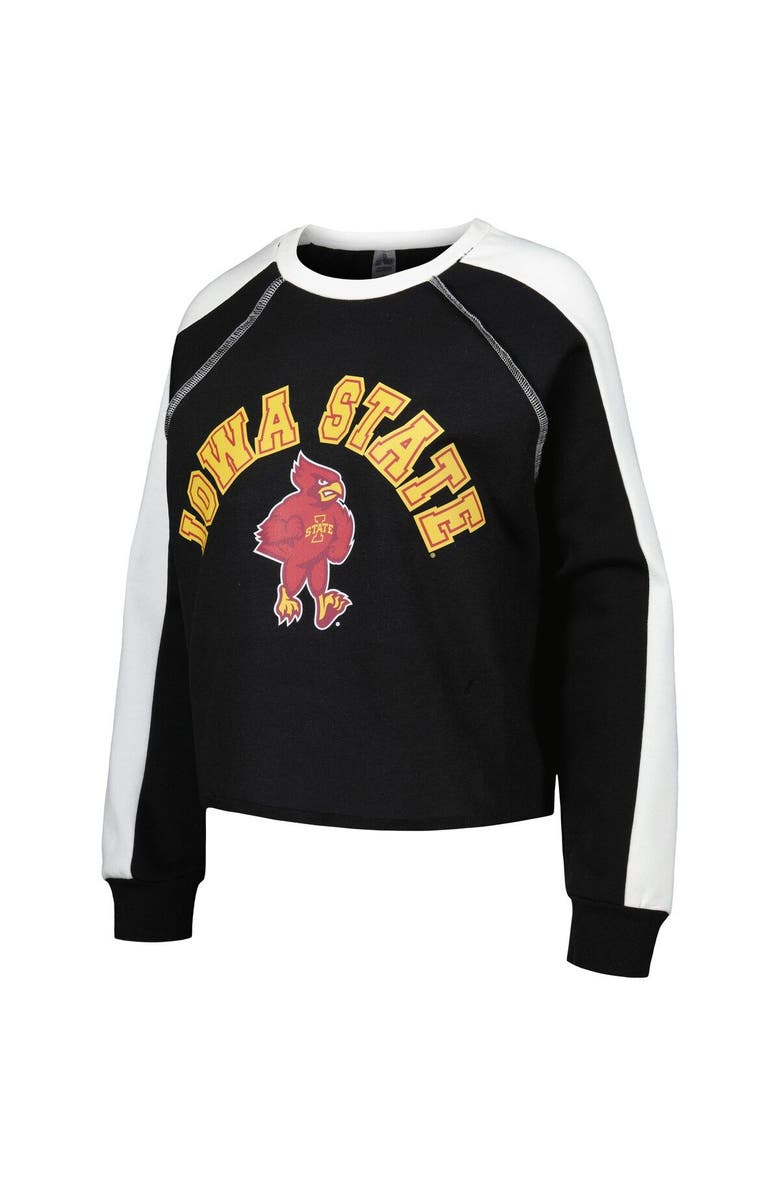 GAMEDAY COUTURE Women's Gameday Couture Black Iowa State Cyclones Blindside Raglan Cropped Pullover Sweatshirt, Alternate, color, Black