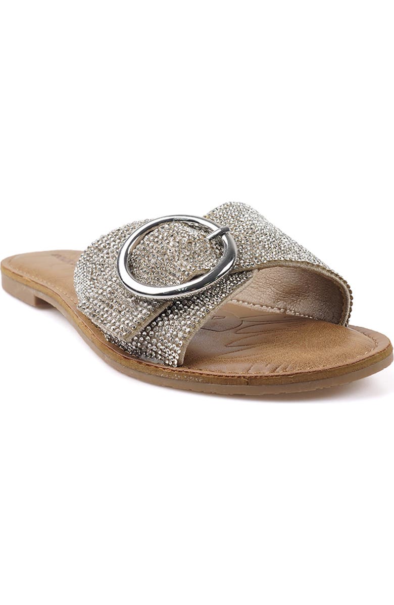 ROCK AND CANDY Crystal Buckle Slide Sandal, Main, color,