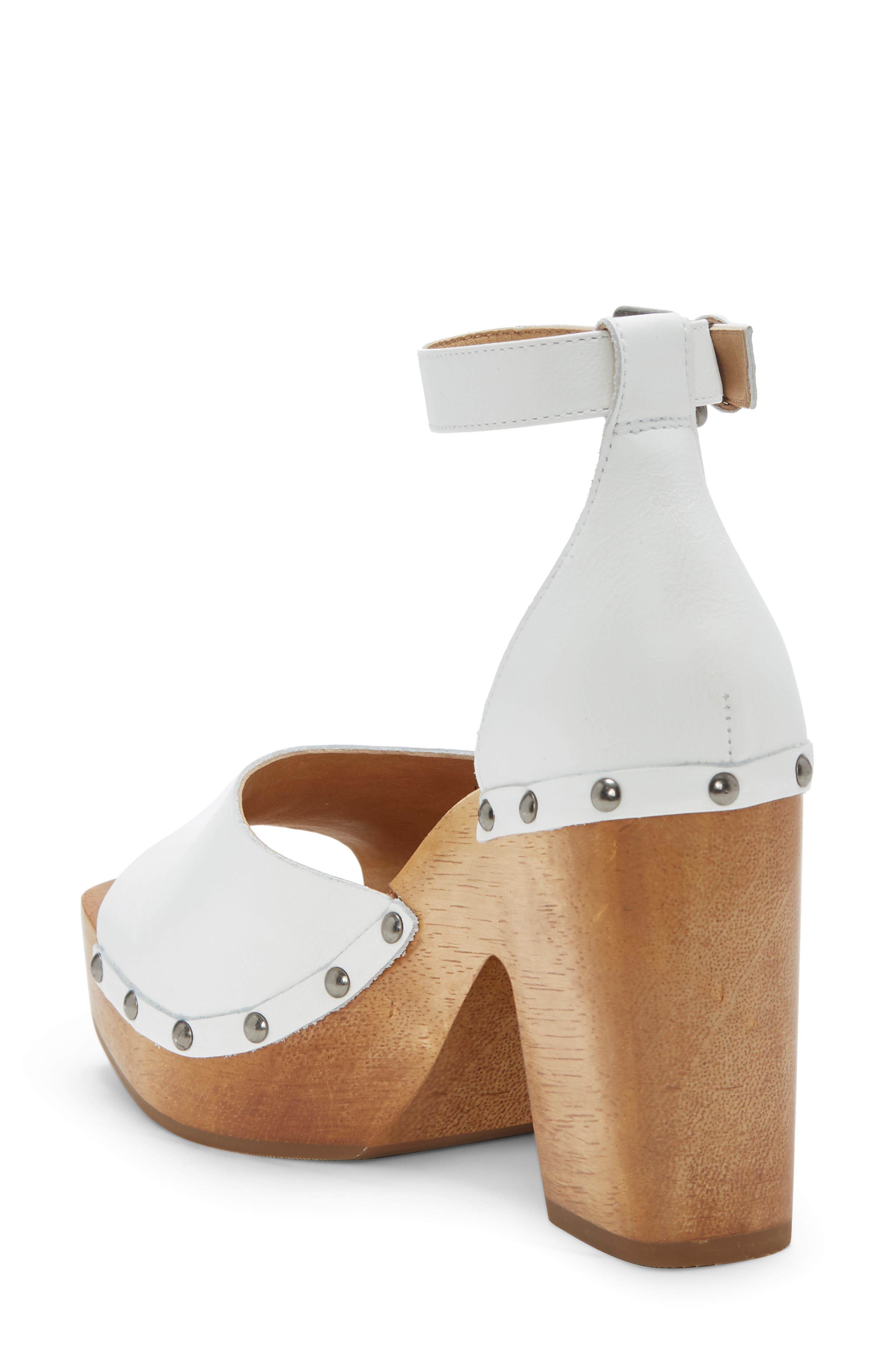 Nelora Ankle Strap Platform Sandal, Alternate, color, WHITE LEATHER