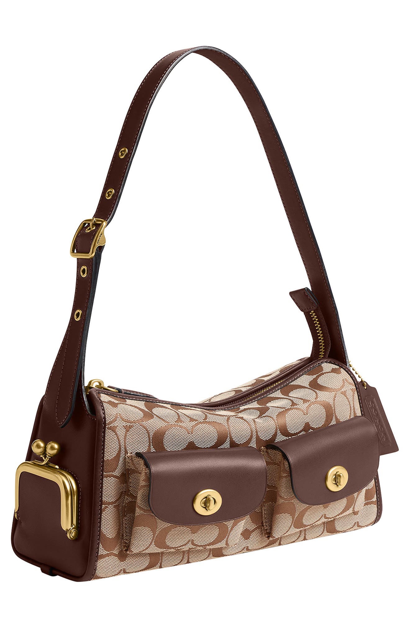 The Coach Originals Turnlock Haversack Bag 27 in Signature Jacquard, Alternate, color, B4/ KHAKI MAPLE