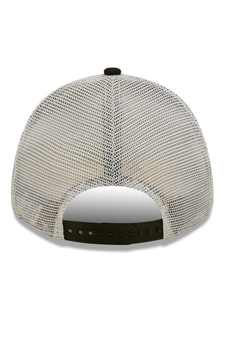 New Era Men's New Era Black/White Chicago White Sox Logo Patch 9FORTY Trucker Snapback Hat, Alternate, color, Black