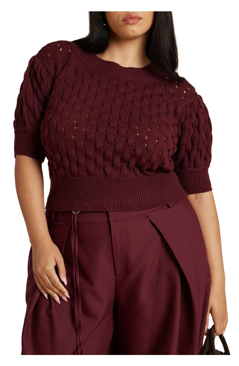 ELOQUII Bubble Stitch Sweater, Main, color, 