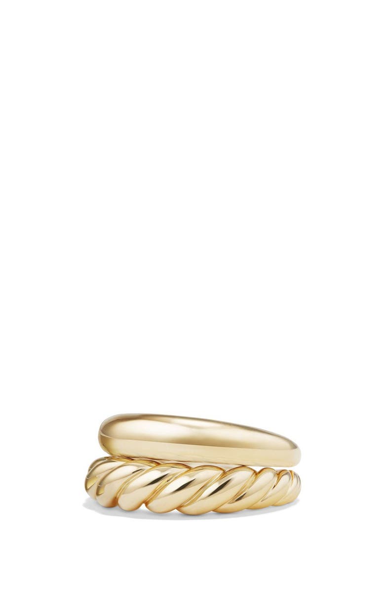 David Yurman Pure Form Stack Rings in 18K Gold, Main, color, 