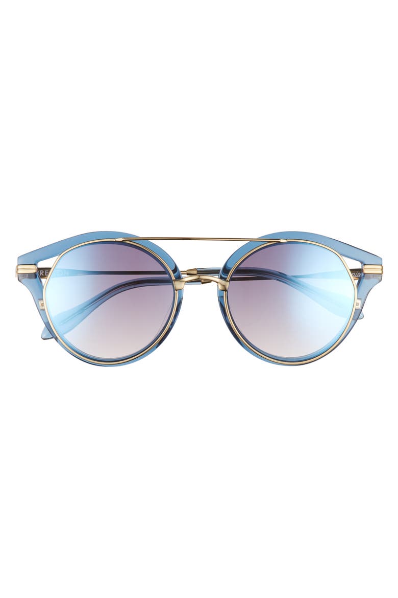 Preston 51mm Gradient Round Sunglasses, Alternate, color, BLUE CLEAR/ INDIGO MIRROR