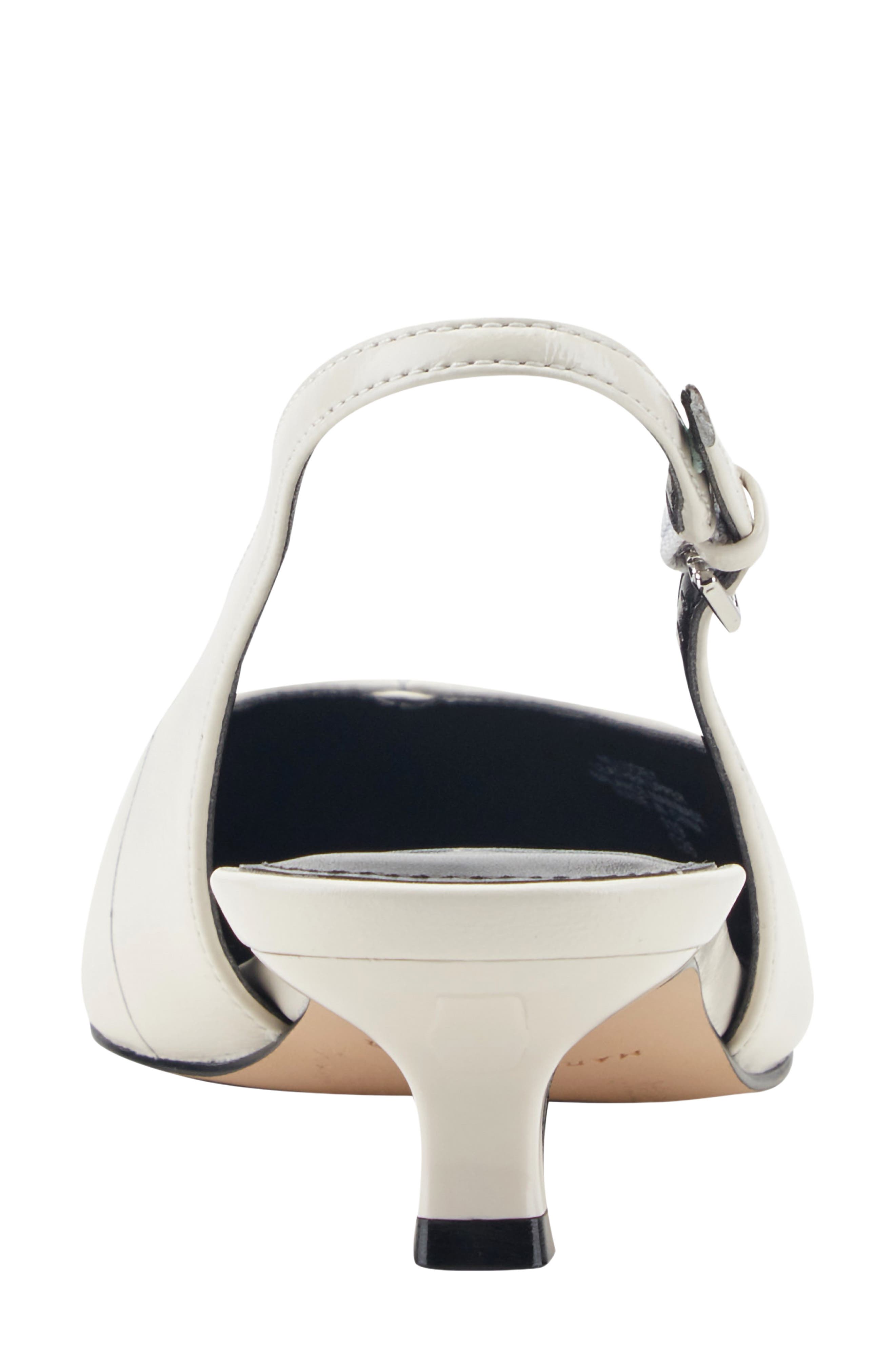 Luciey Slingback Pointed Toe Kitten Heel Pump, Alternate, color, IVORY