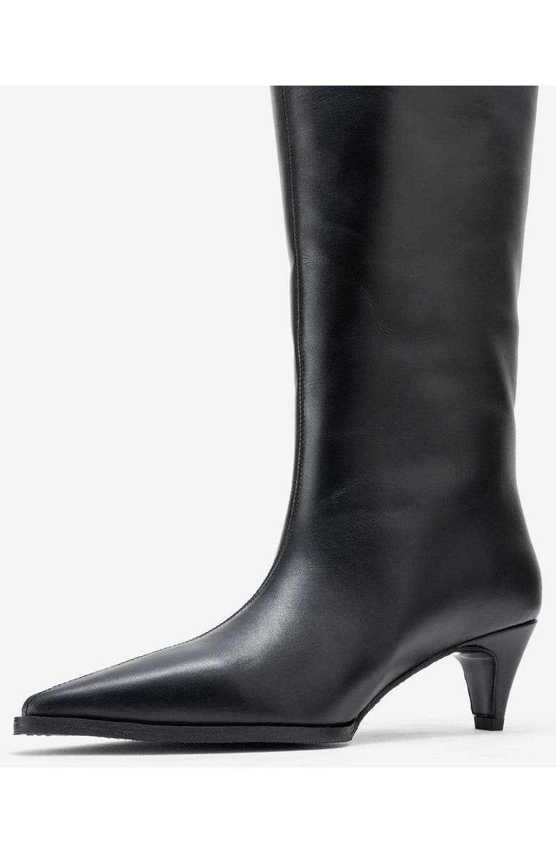 Forever & Always Shoes Siora Leather Knee High Boot, Alternate, color, Black Leather