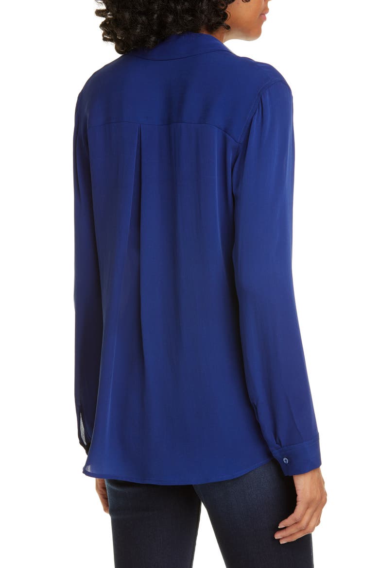 Silk Shirt, Alternate, color, DEEP OCEAN