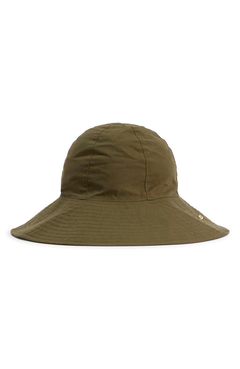 Barbour Kershop Water Resistant Waxed Cotton Bucket Hat, Alternate, color, Dusky Green