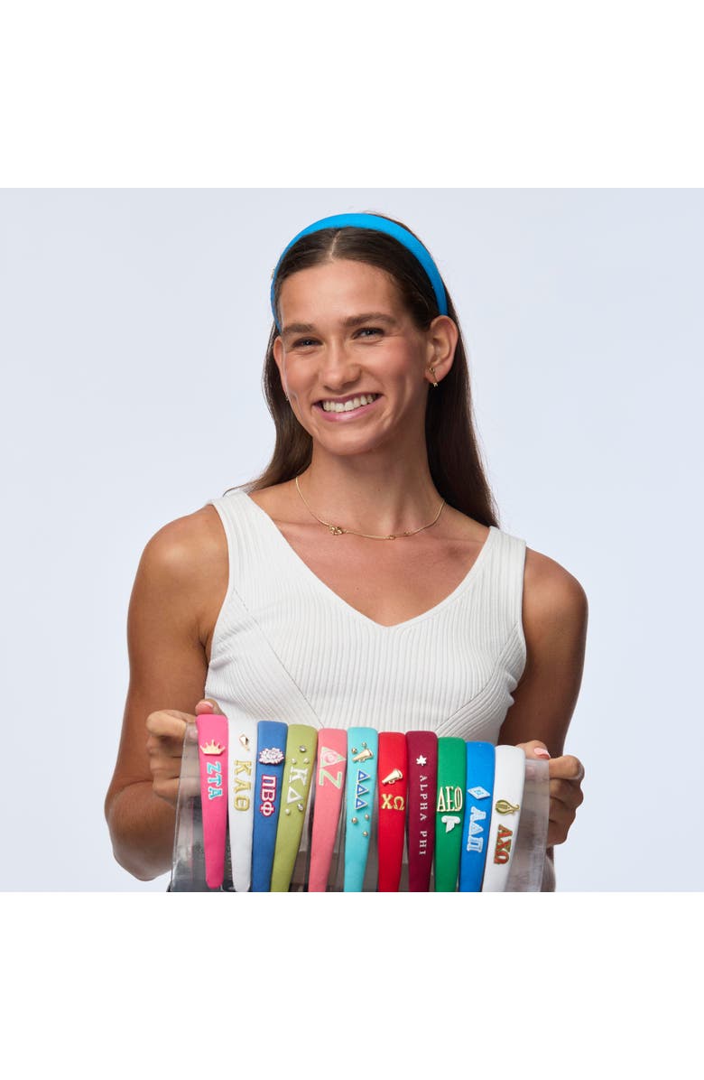 Lele Sadoughi Alpha Delta Pi Charlotte Headband, Alternate, color, Azure 400