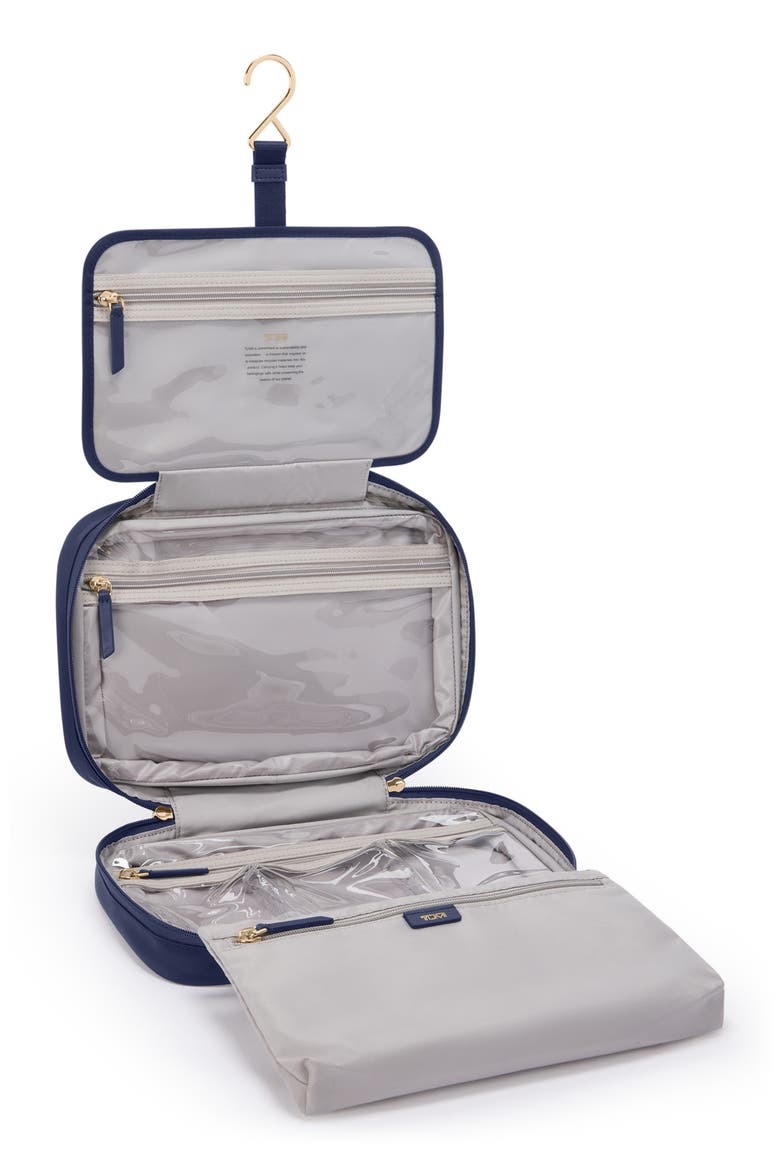 Voyageur Madeline Cosmetics Case, Alternate, color, INDIGO/ LIGHT GOLD