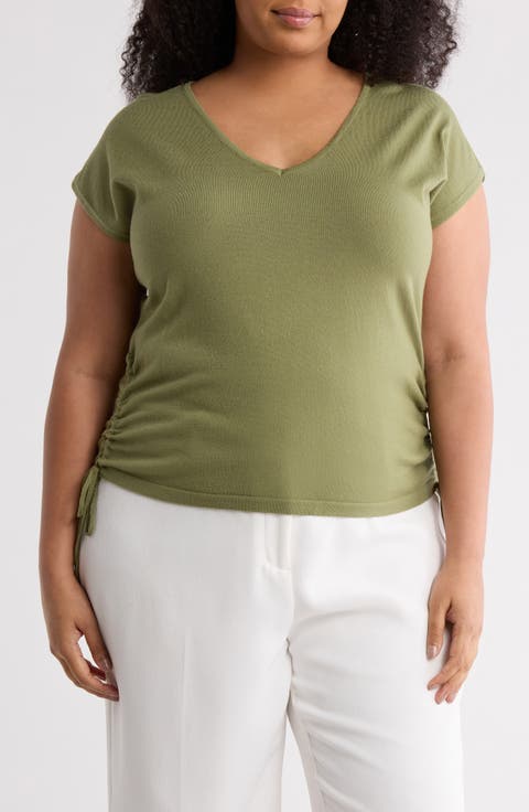 Side Tie Cinched Top (Plus)