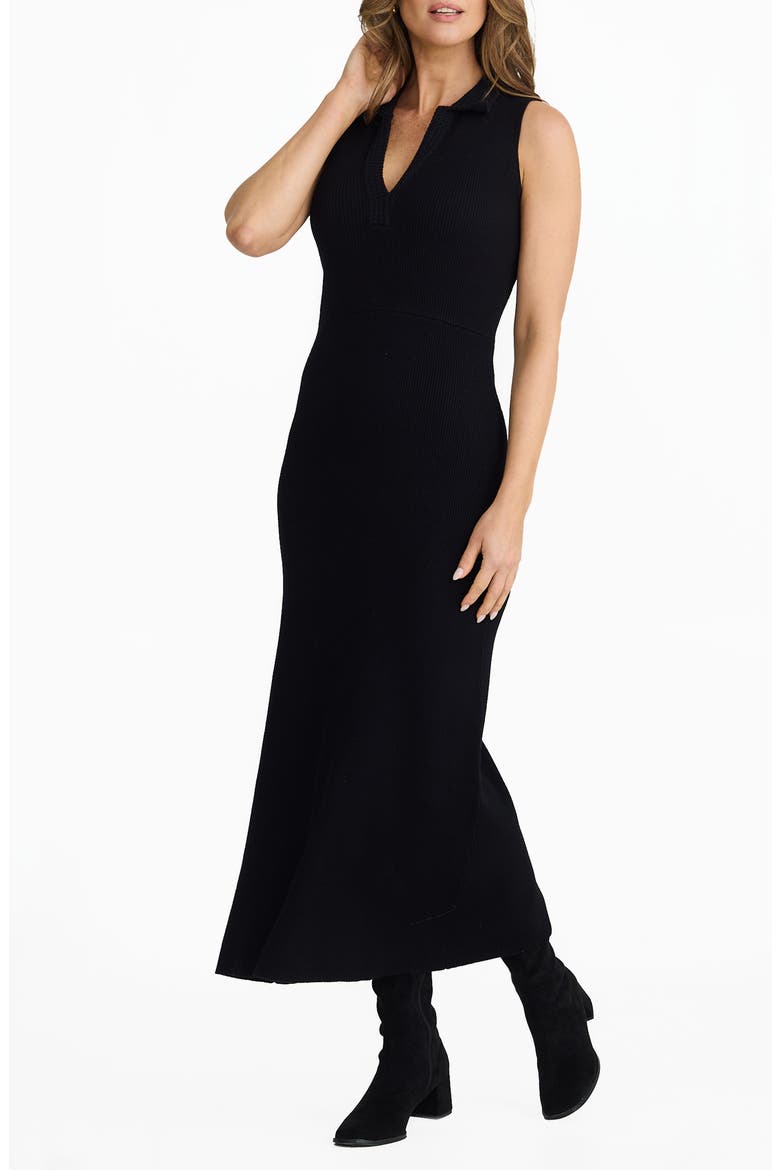 Mimi Rib Maxi Sweater Dress, Alternate, color, BLACK
