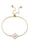 Mother of Pearl Initial Clover Bracelet