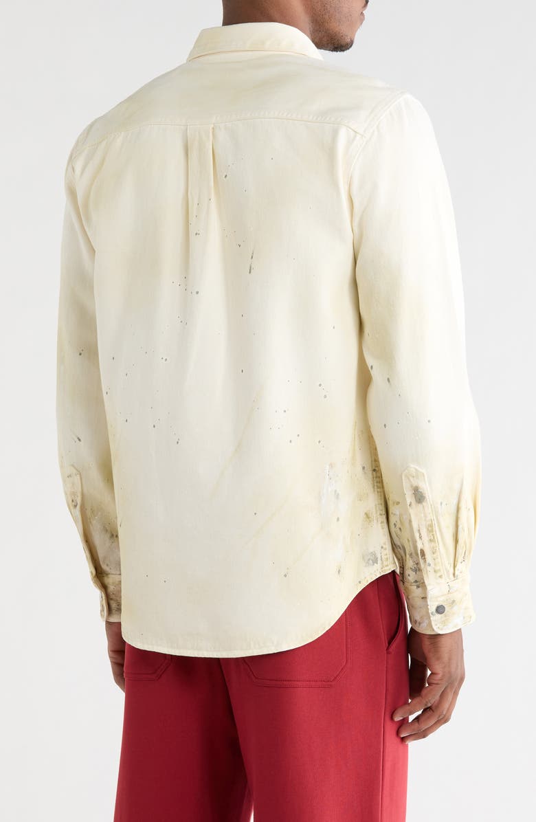 Helmut Lang Snap Front Cotton Shirt Jacket, Alternate, color, Ecru Painter
