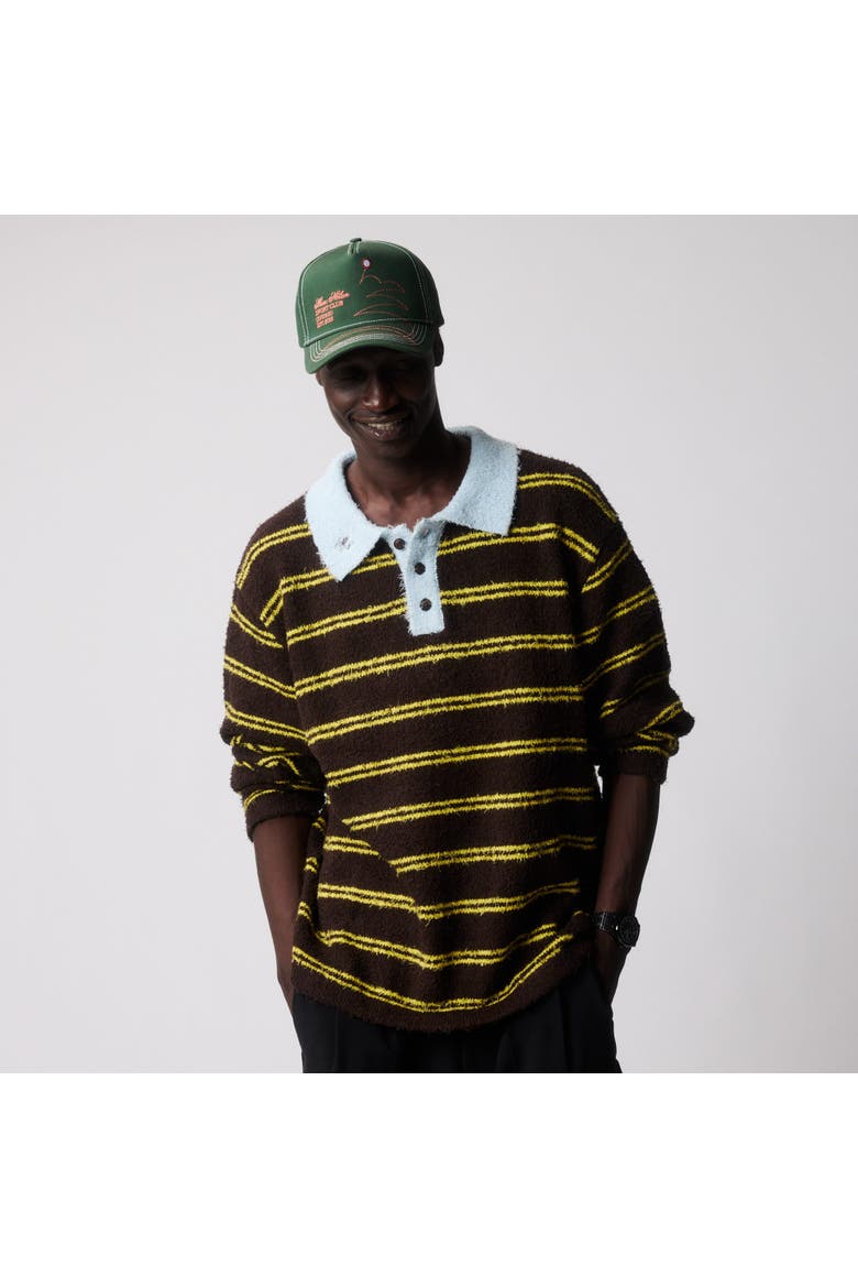 Clubhouse Striped Polo, Main, color, Brown
