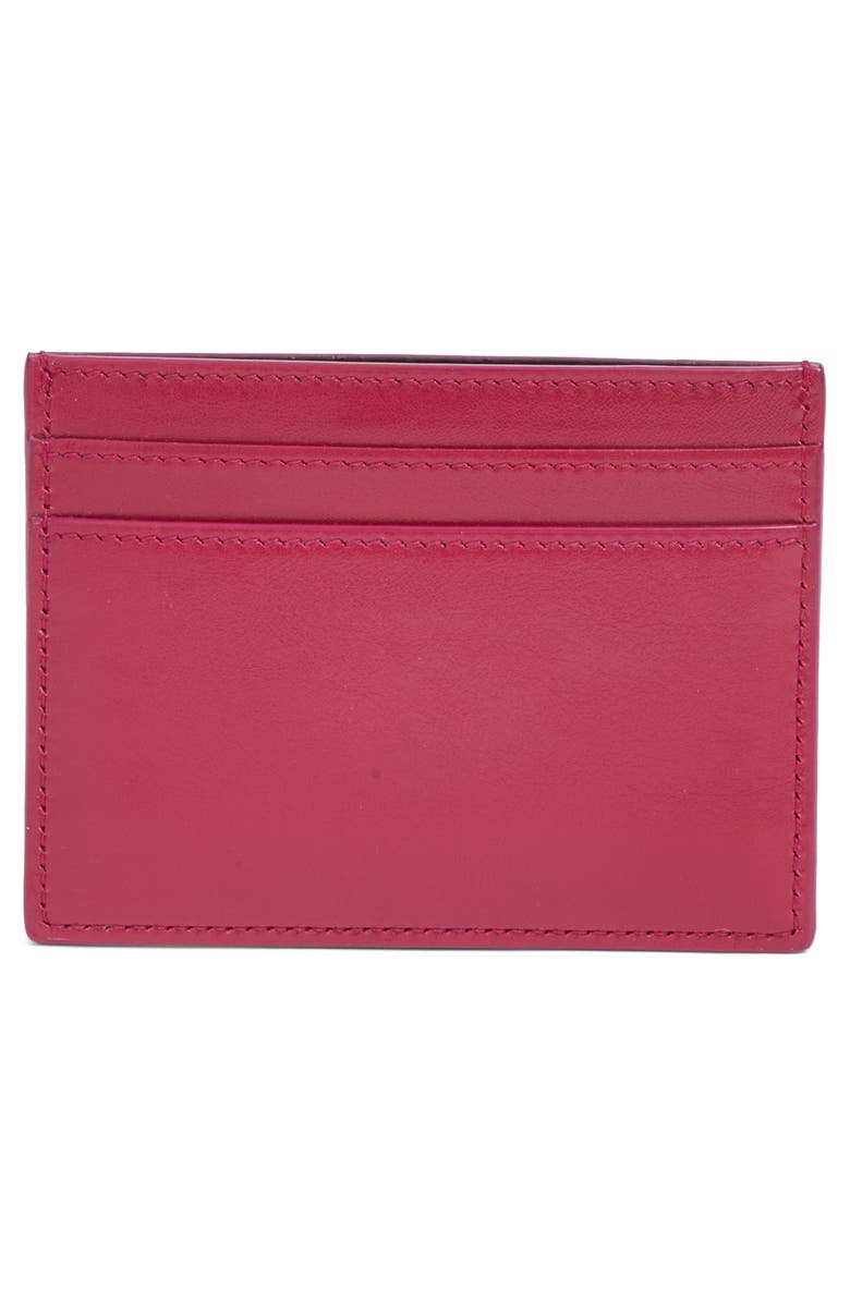Saint Laurent Paris Card Holder, Alternate, color, Dark Fuchsia