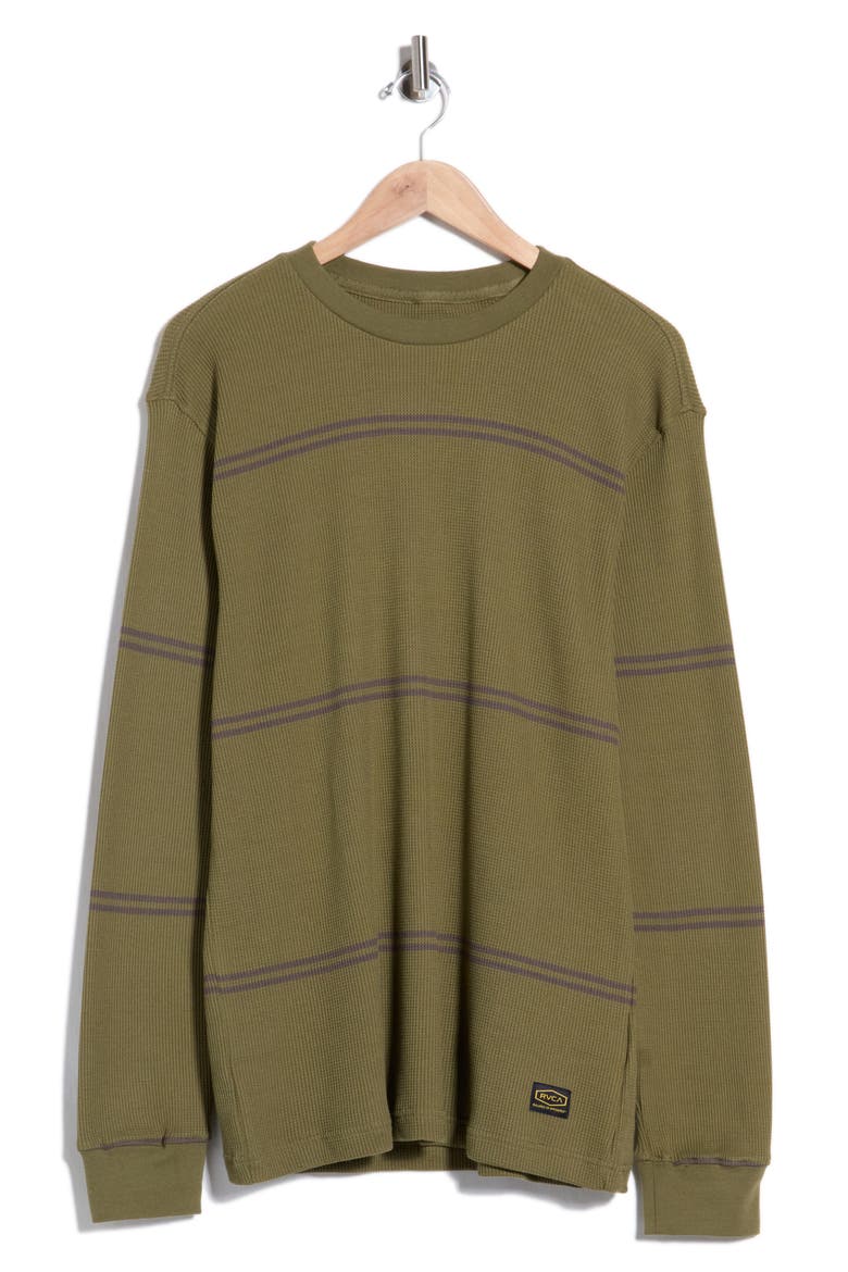 Day Shift Stripe Long Sleeve Thermal T-Shirt, Main, color, OLIVE