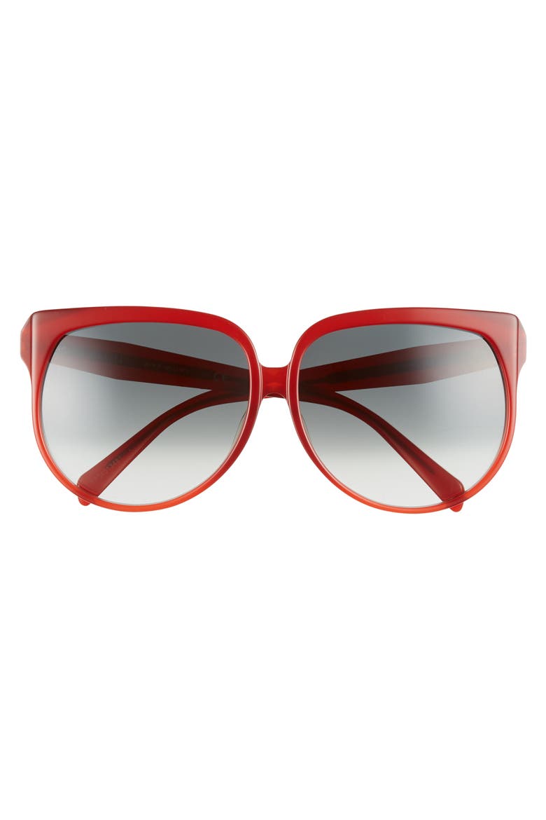 63mm Oversize Cat Eye Sunglasses, Alternate, color, MILK RED/ GREEN GRADIENT