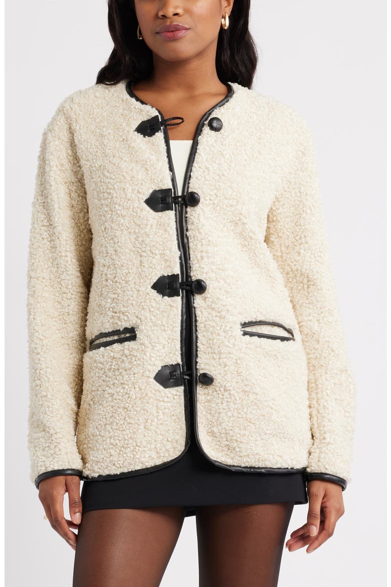 Faux Shearling Jacket, Main, color, IVORY DOVE