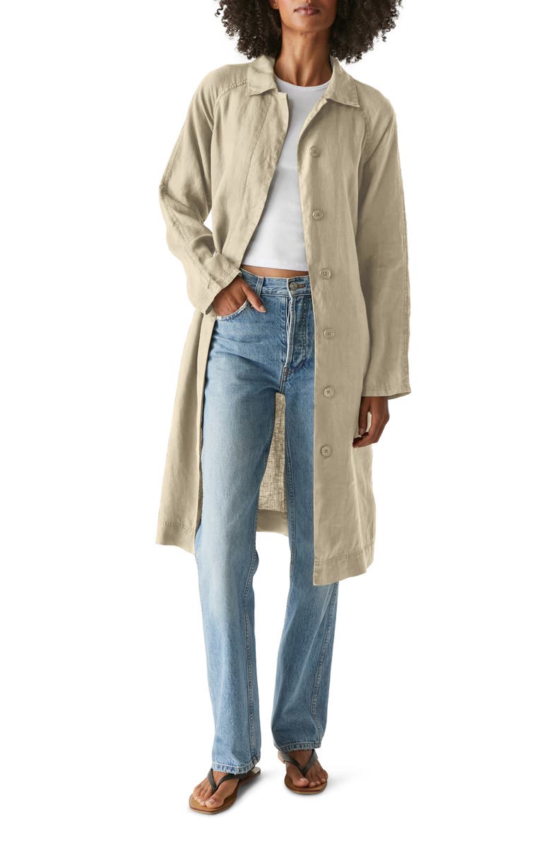 Michael Stars Belinda Belted Linen Coat, Main, color, 