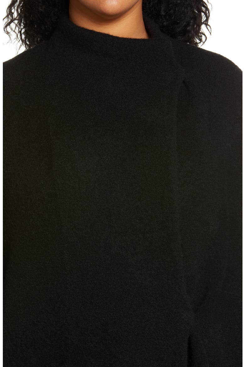 Clean Edge Wool & Alpaca Blend Coat, Alternate, color, BLACK